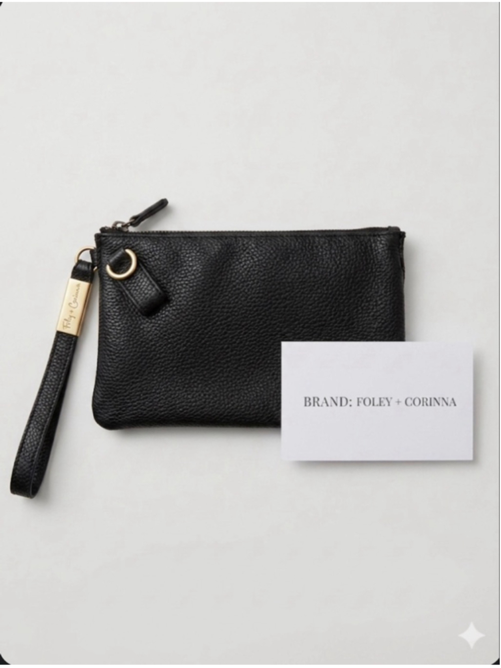 Foley + Corinna Black Leather Wristlet